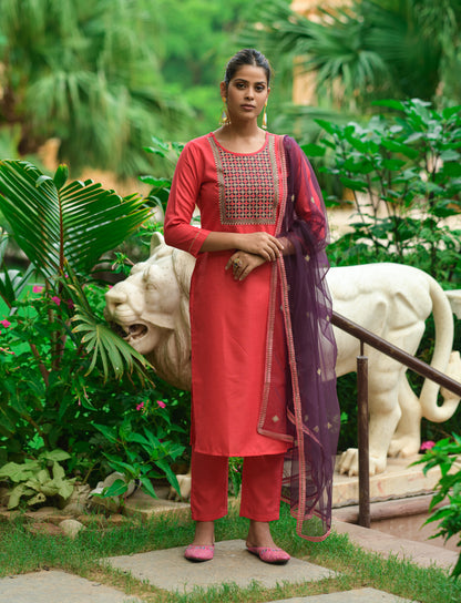 Gajri Colour Kurti For Women Latest Design