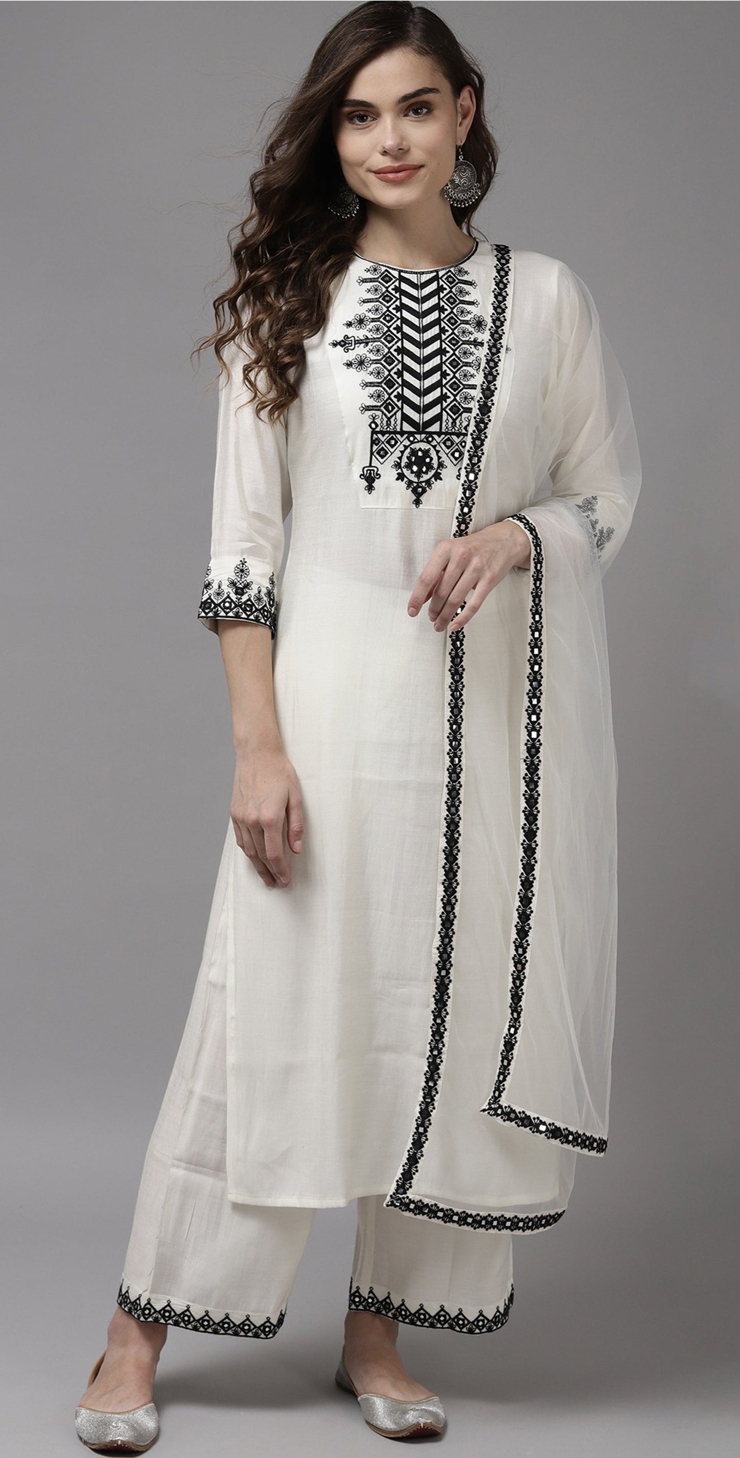 Buy Beautiful Designer White Color Kurta Set For Women