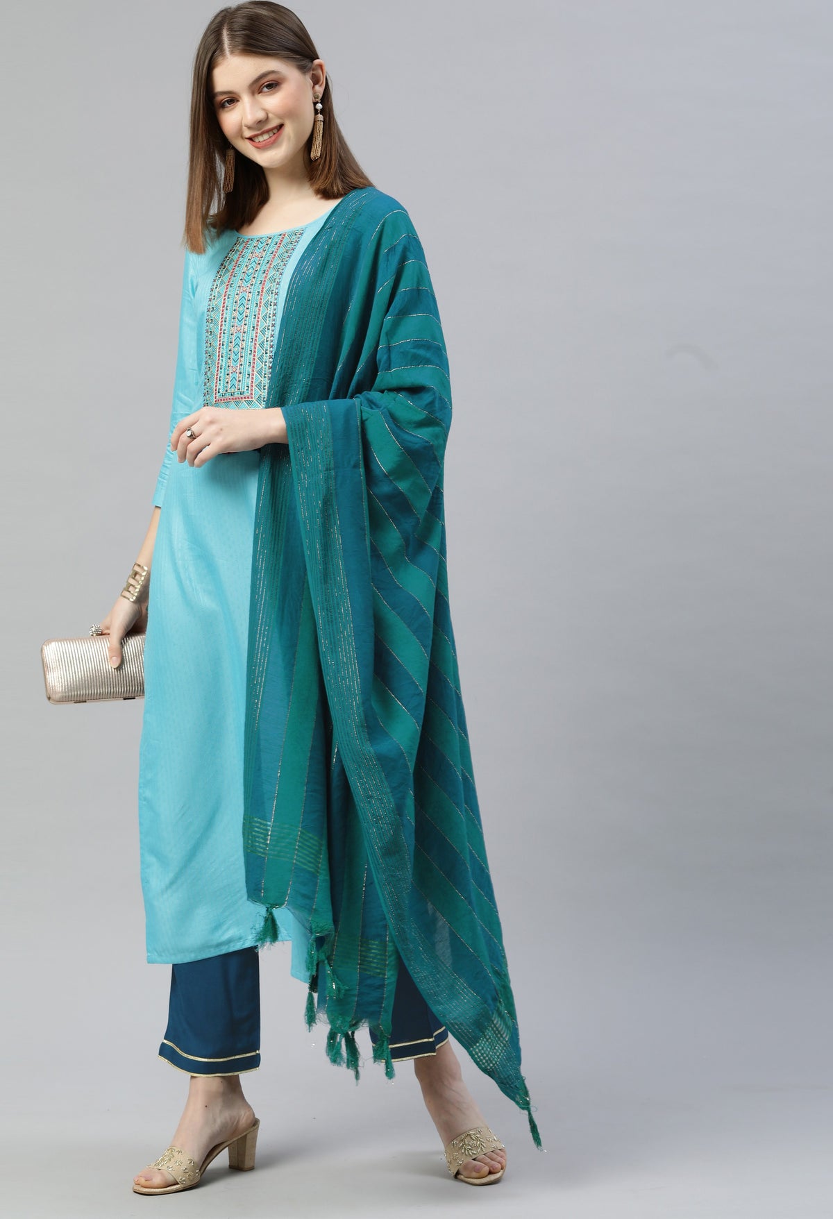 Buy Sky Blue Kurtis Online In India At Best Price - Joshindia