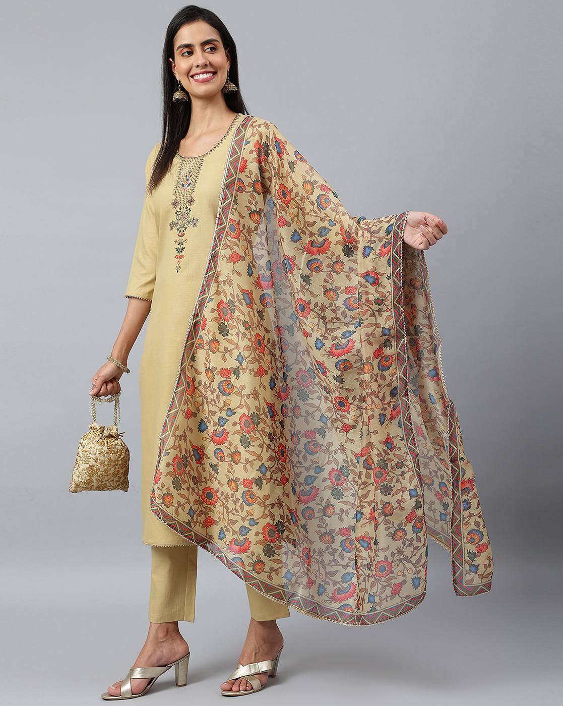 Buy Raw Silk Ready Made Kurta Pajama In Chiku Colour Online  MKPV0103