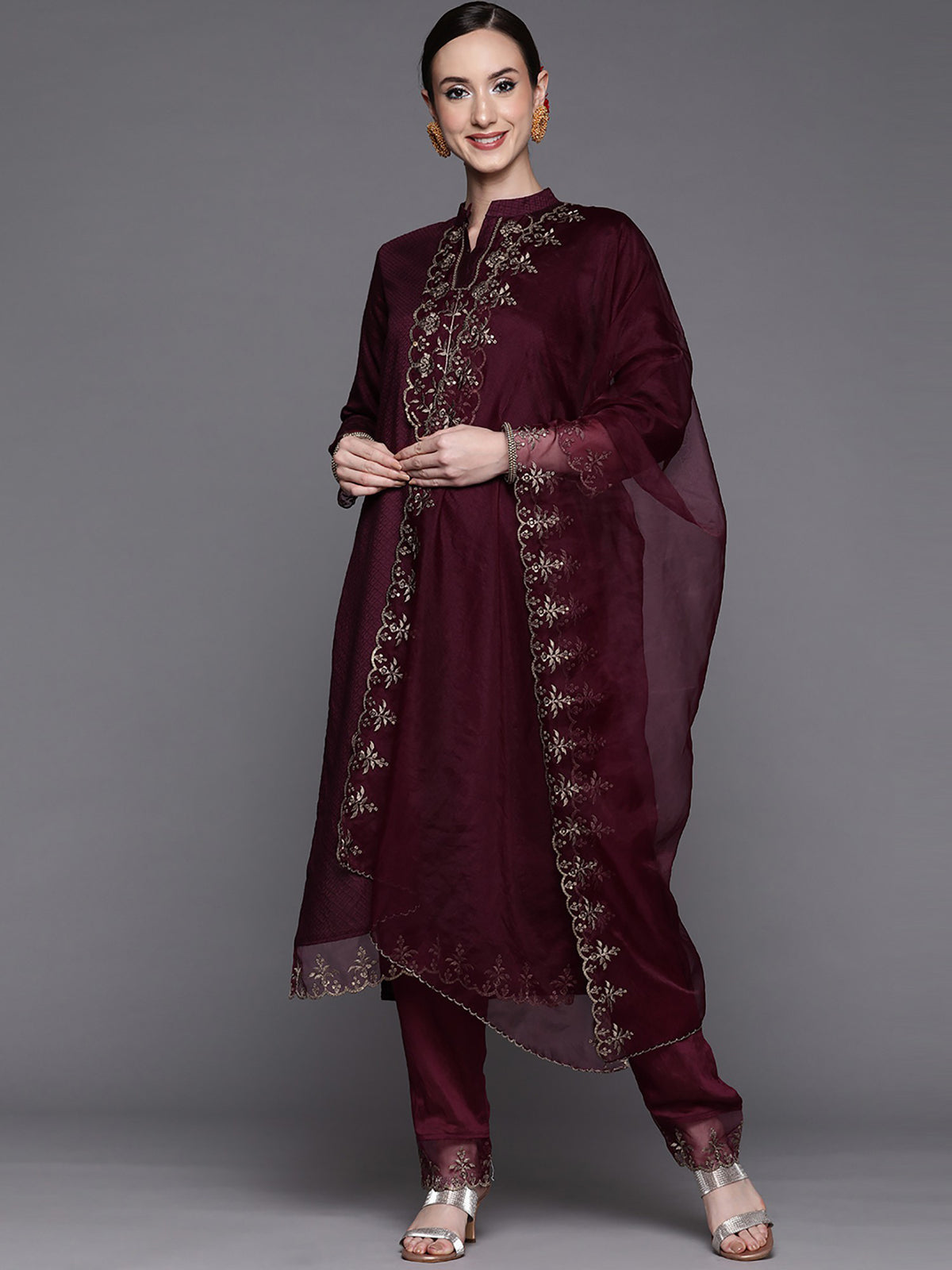 Buy Wine Kurtis Kurta Sets online in India - Joshindia