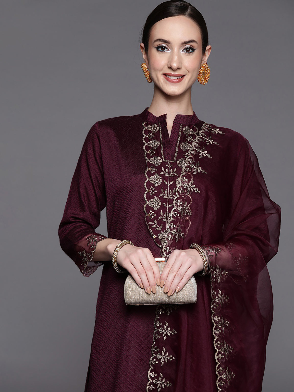 Buy Wine Kurtis Kurta Sets online in India - Joshindia