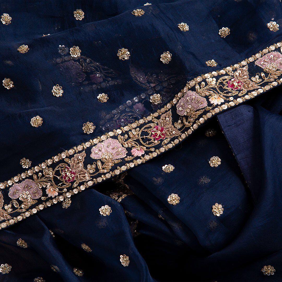 Buy Trendy Navy Blue Saree Online in India - Joshindia