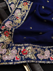 Buy Trendy Navy Blue Saree Online in India - Joshindia