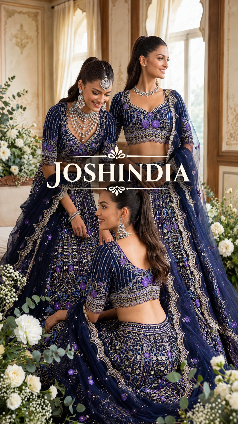 BLUE WEDDING BRIDAL DESIGNER LEHENGA