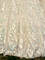 White breezy lehenga crafted with thread embroidery work - Joshindia