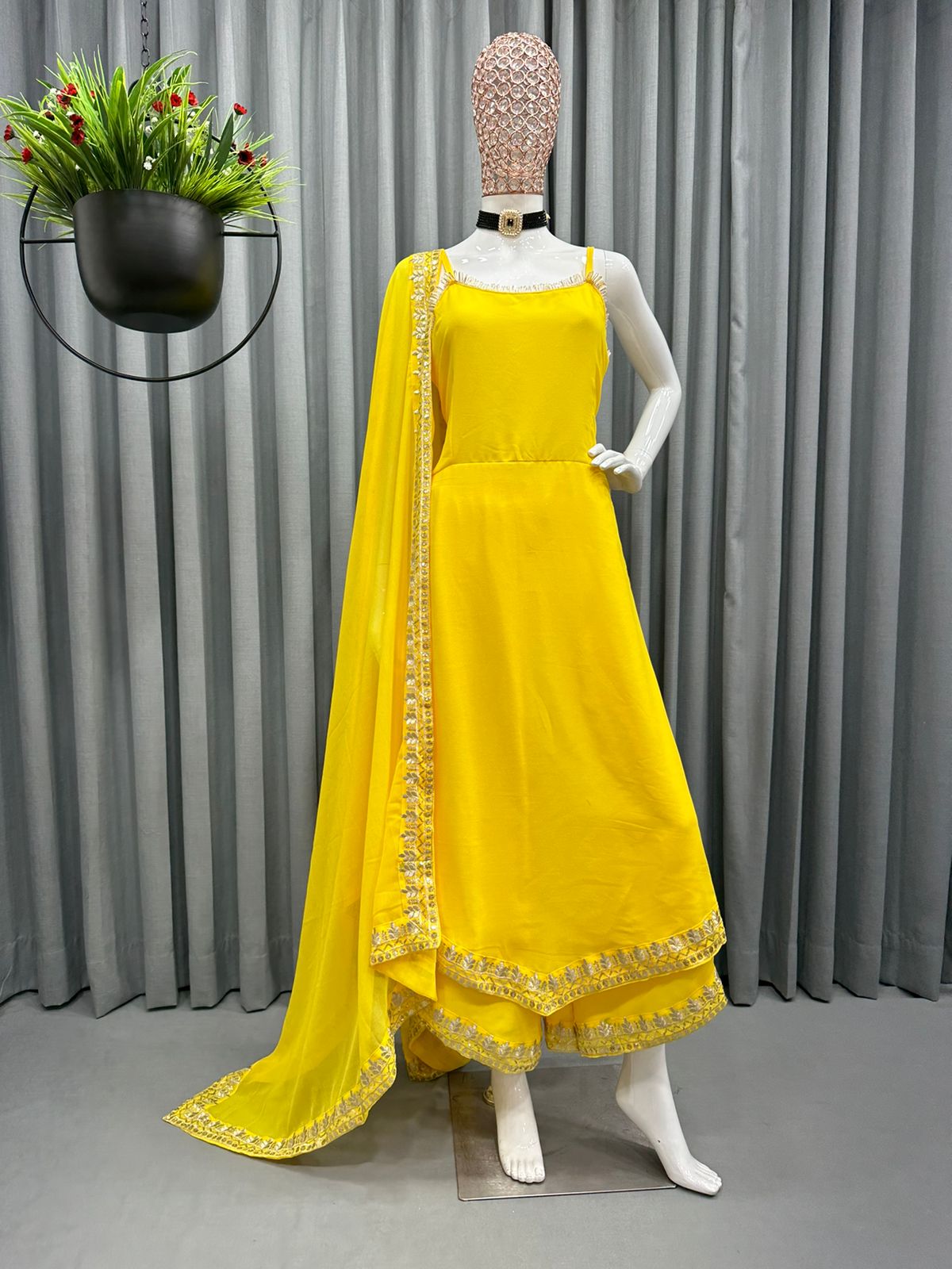 Trendmalls Women's Wear Cotton Fabric Embroidery Stright Kurta with Salwar  Suit Set - Walmart.com