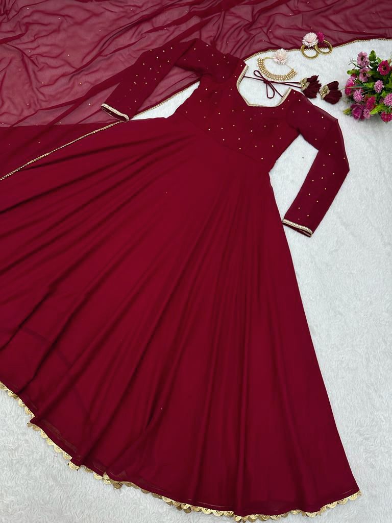 Indian Pakistani Anarkali Gown Kurti Dupatta Set Women Designer Party Wear  Dress | eBay