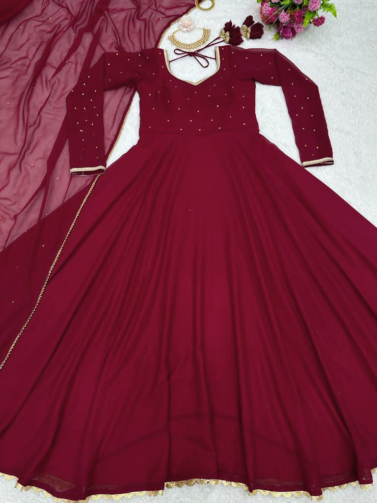 Buy Red Party Wear Gown online in India - Joshindia