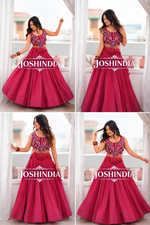 NAVRATRIHeavy Rayon Lehenga Choli with Fancy Lagdi Patta Lace &amp; Mirror Work | Fully Stitched