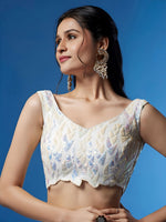 White Sequins Designer Embroidered Lehenga Choli with Net Dupatta
