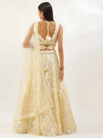 Yellow Sequins Embroidered Lehenga Choli with Net Dupatta