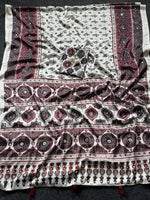 Semi Modal Silk Ajrakh Print Saree & Designer Blouse