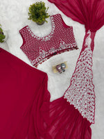 Designer Party Wear Georgette Embroidery Saree