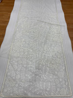 White Color Party Wear Sequins Embroidery Designer Saree