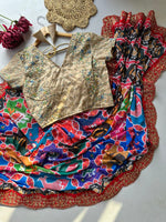 Digital Print Patola Georgette Party Wear Saree with Swarovski & 5mm Sequins Work