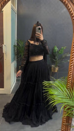 Black Designer Georgette Lehenga Choli for Women