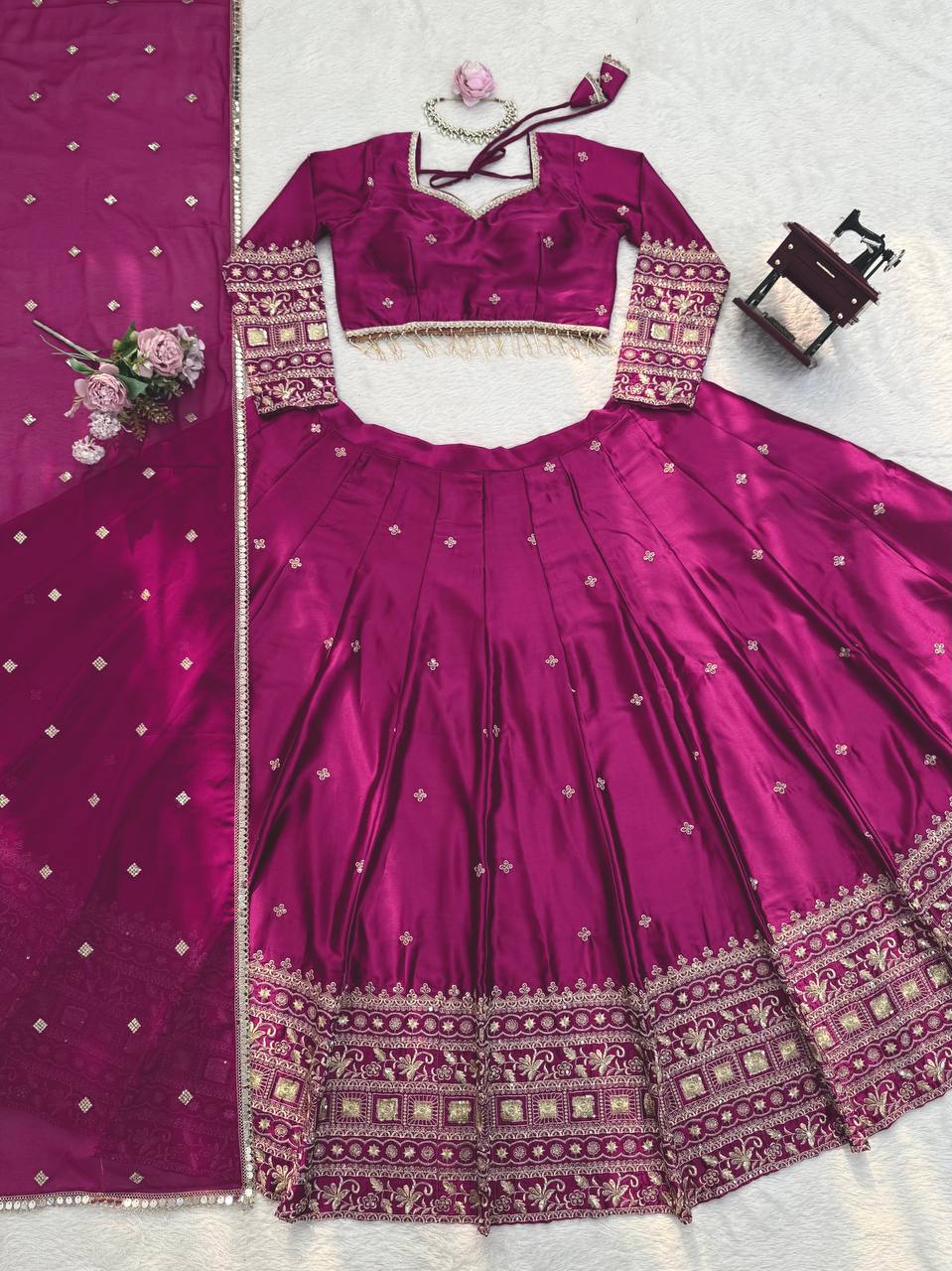Purple Designer Lehenga for Women Thread & Sequence Work Bridal Wear