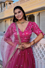 Pink Lehenga Choli Set with Heavy EmbroideryDesigner Festive & Wedding Wear