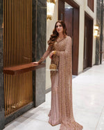 Golden Color Designer Bollywood Style Designer Saree
