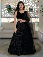 Black Sequin Designer Lehenga Choli for Festive & Wedding Wear
