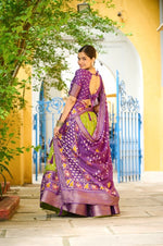 Parrot Green with Purple Color Wedding Wear Lehenga Choli