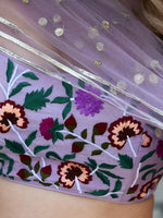 Lavender Organza with Floral Embroidered Blouse Designer Wedding & Festive Wear Lehenga Set