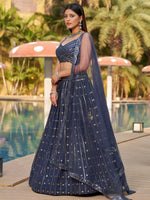 Gray Color PartyWear Designer Lehenga Choli