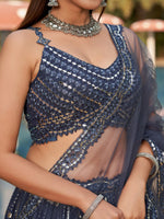 Gray Color PartyWear Designer Lehenga Choli