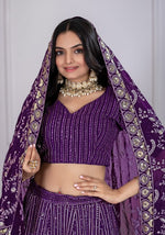 Purple Color Lehenga Choli Set with Heavy Embroidery