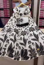 Black And White Floral Lehenga Set - Joshindia