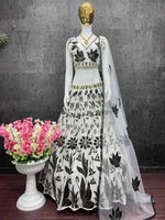 Black And White Floral Lehenga Set - Joshindia