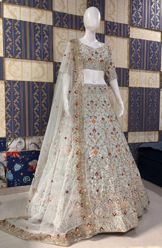 Premium Satin Silk with Sequins Designer Embroidery Party Wear Lehenga Choli