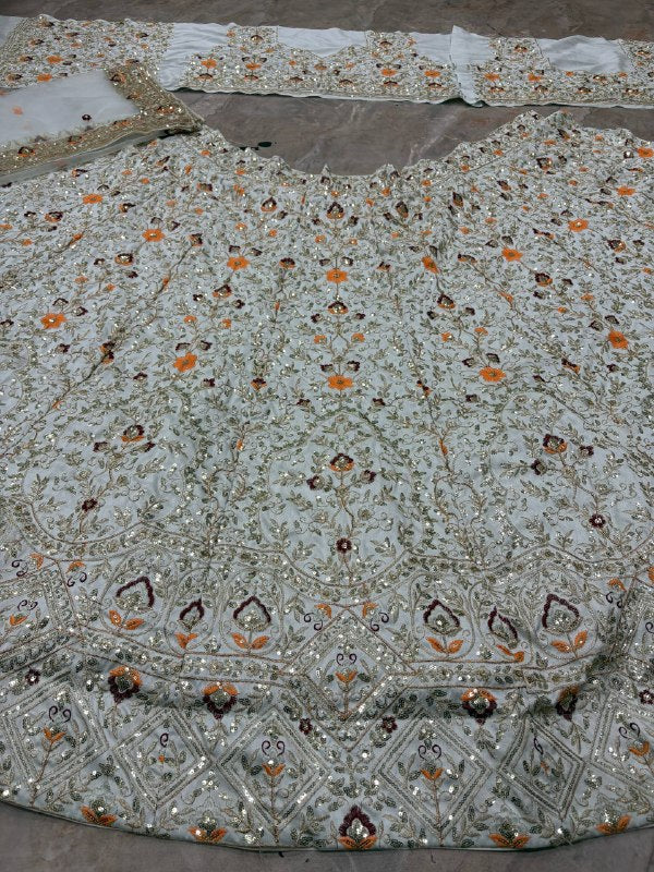 Premium Satin Silk with Sequins Designer Embroidery Party Wear Lehenga Choli