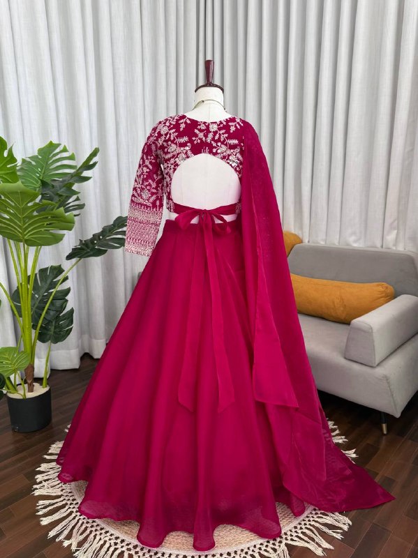 Rani Pink Color Silk Lehenga Choli with Coding Dori & Sequins Work