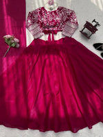 Rani Pink Color Silk Lehenga Choli with Coding Dori & Sequins Work