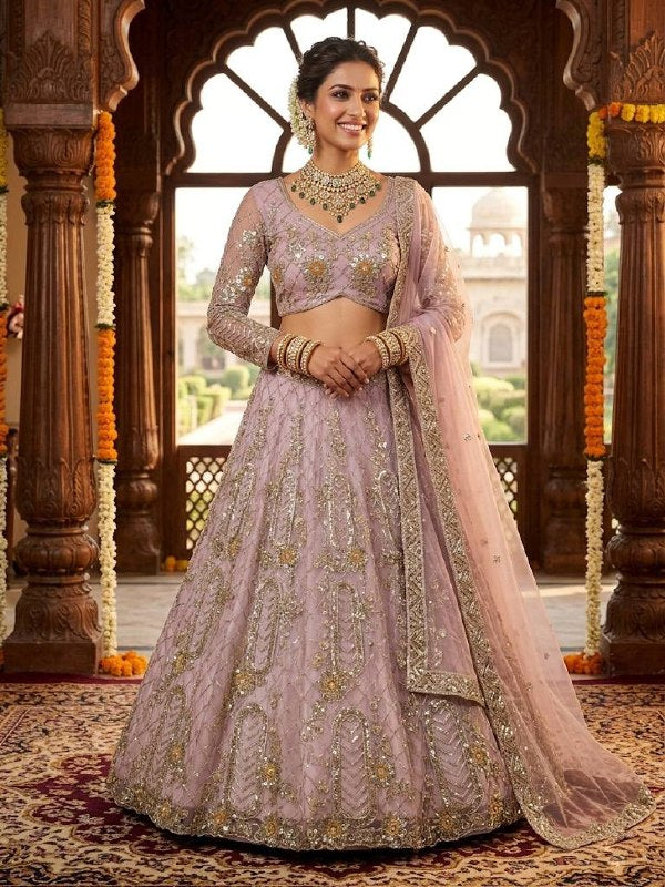 Premium Soft Net Lehenga with Sequins Coding Work