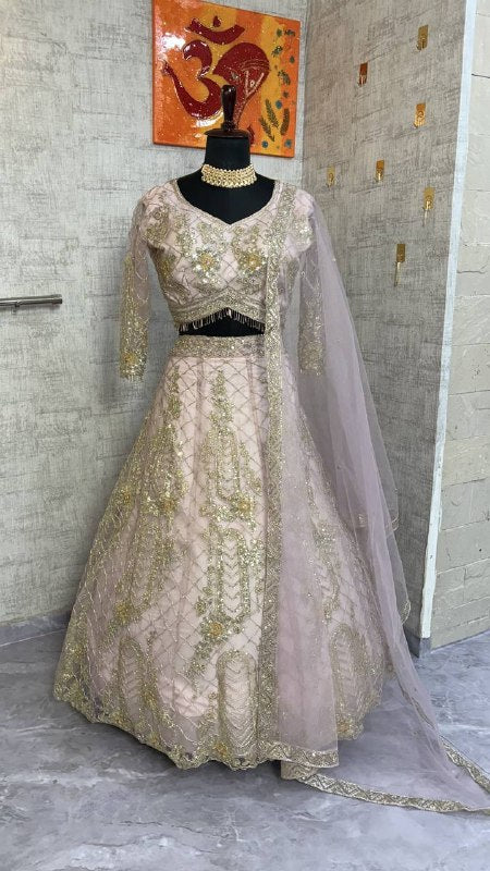 Premium Soft Net Lehenga with Sequins Coding Work
