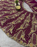Purple Premium Soft Net Lehenga Choli with Sequins Coding Work
