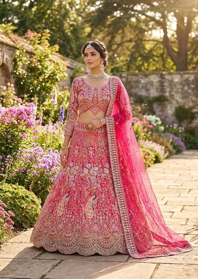 Pink Color Designer Embroidery Lehenga Choli