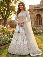 White Color Designer Soft Net party Wear Lehenga Choli