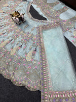 Sky Blue Color Designer Embroidery Lehenga Choli