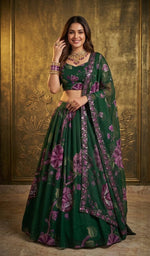 Green Premium Faux Georgette Lehenga Choli