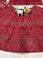 Red Premium Butterfly Net Lehenga Choli for Women