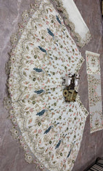 White Faux Georgette Lehenga Choli for Women