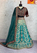 Green Premium Japan Satin Silk Lehenga Choli for Women