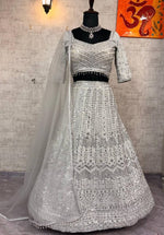 Gray Premium Faux Georgette Lehenga Choli for Women