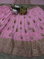Pink Premium Faux Georgette Lehenga Choli for Women