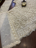 White Color Designer Butterfly Net Lehenga Choli for Women