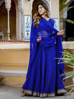 Blue Leheriya Wave Designer Lehenga Set for Wedding & Festive Wear